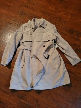 Women's Jaclyn Smith Light Beige Trench Coat - Classic Belted Style NWT